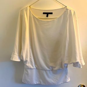 *Like new* Elegant white top with banded waist from White House Black Market.